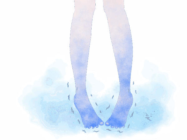 冷え性 足もみ 西宮・苦楽園 足先が冷たいイメージイラスト