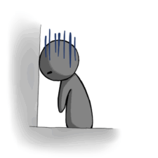 心が重たく沈んでいる様子のイラスト
