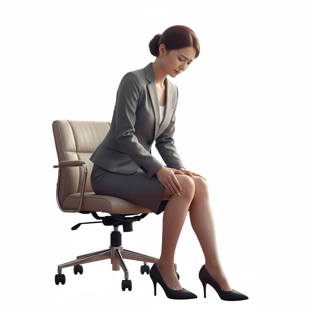 足がジンジンしびれる女性のイメージ