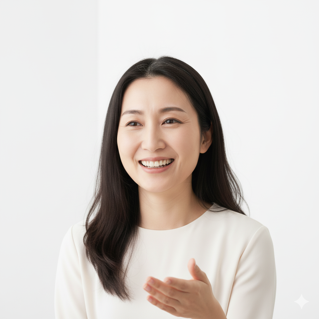 施術後笑顔でお話される女性のイメージ