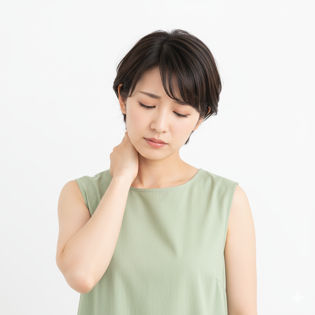 肩こりで身体がだるくなっている女性のイメージ
