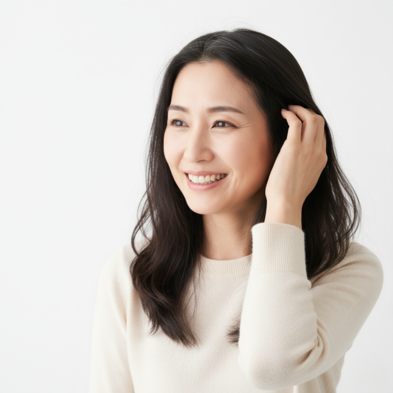 改善されて笑顔が戻り始めた女性