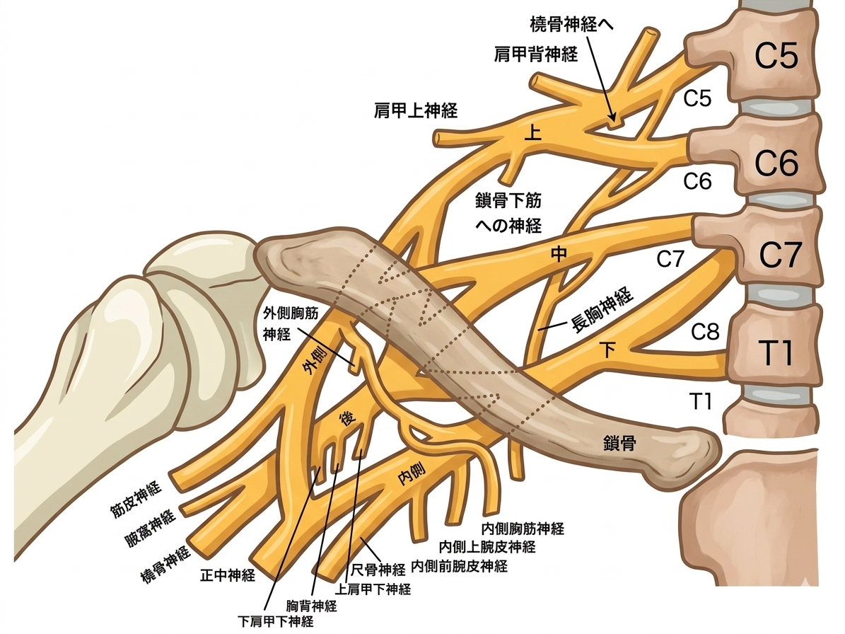 腕神経叢の解剖図 C5-T1