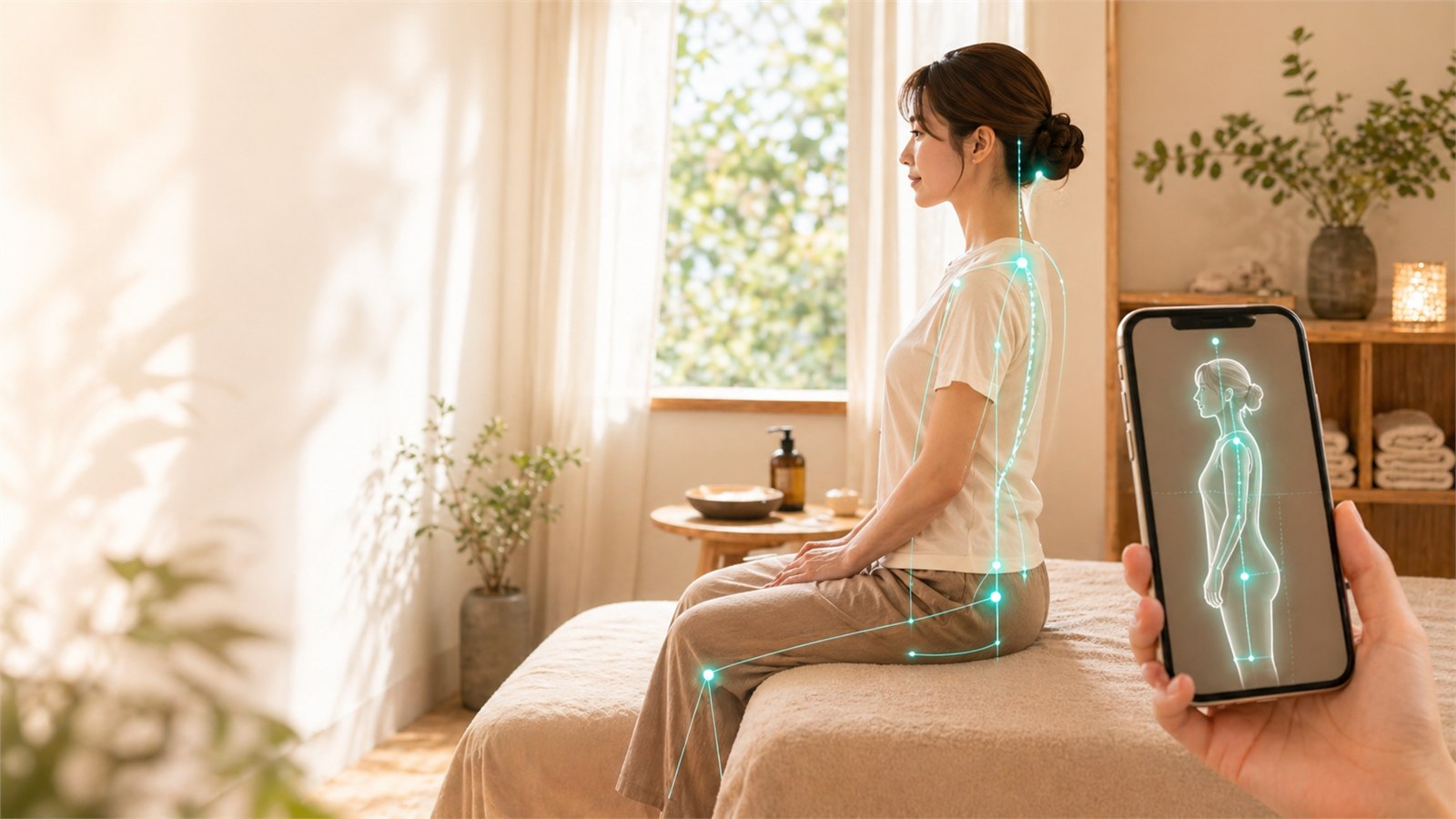 AI姿勢分析で姿勢を見える化するかくれ家の無料サービス