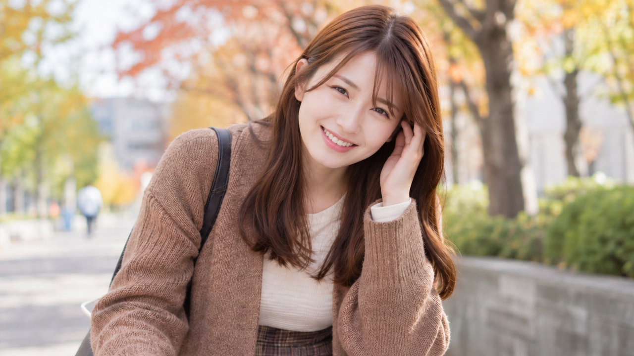 目眩が治って笑顔になる女性